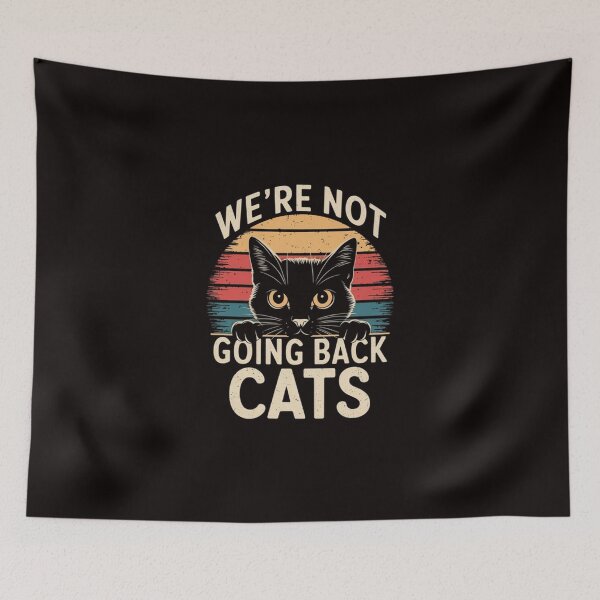 Item preview, Vintage Retro Black Cat T-Shirt , We’re Not Going Back ,Bold Typography Design designed and sold by masteryStore.