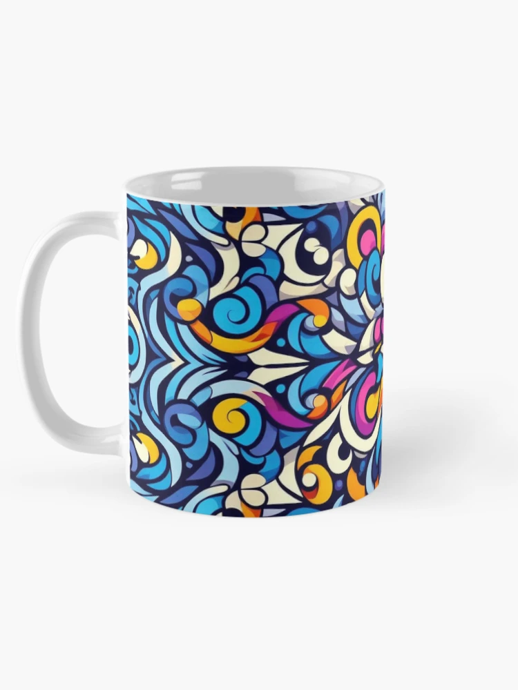 Thumbnail 5 of 6, Coffee Mug, Vibrant Complementary Color Pattern designed and sold by Rui Fernandes.