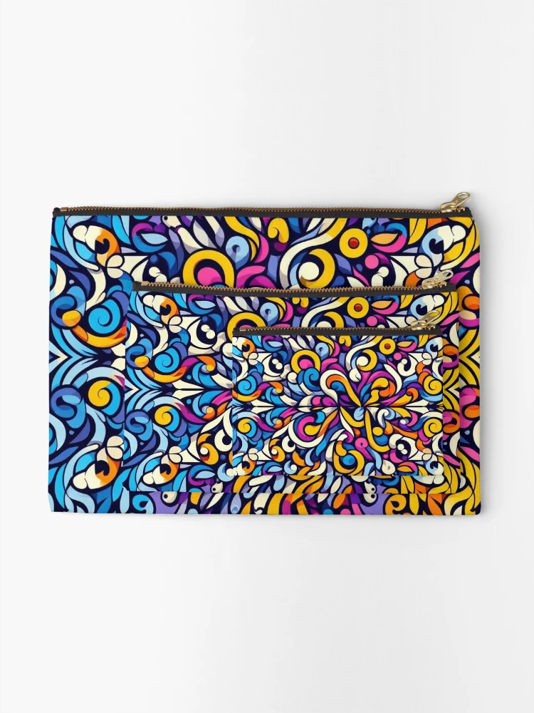 Thumbnail 2 of 4, Zipper Pouch, Vibrant Complementary Color Pattern designed and sold by Rui Fernandes.