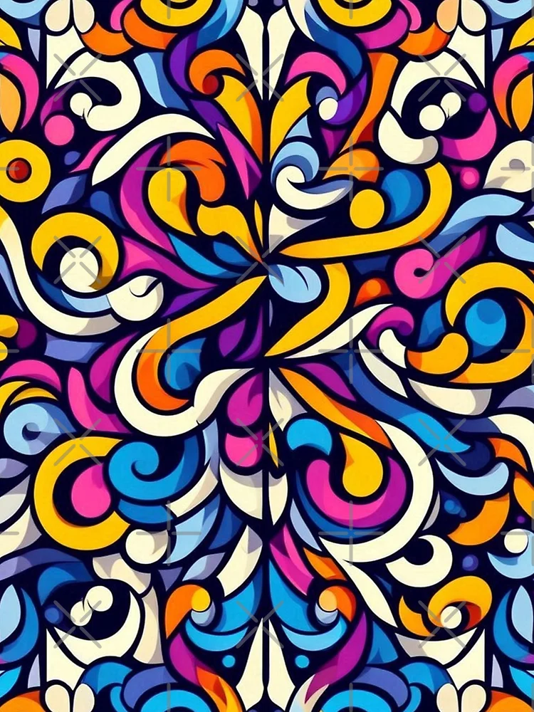 Thumbnail 3 of 3, Scarf, Vibrant Complementary Color Pattern designed and sold by Rui Fernandes.