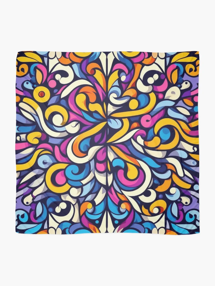 Thumbnail 2 of 3, Scarf, Vibrant Complementary Color Pattern designed and sold by Rui Fernandes.