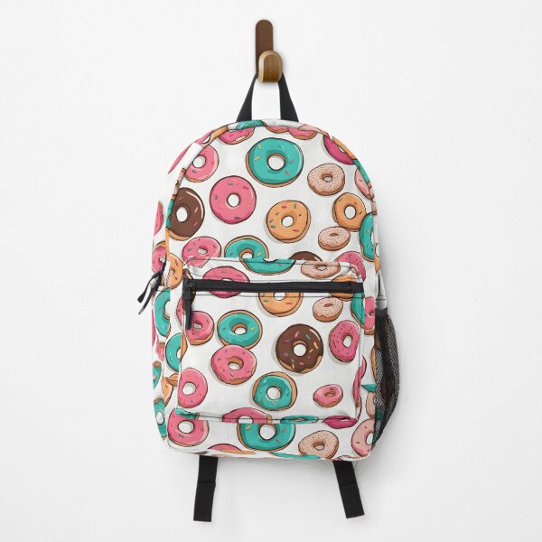 Item preview, Colorful Sprinkled Donuts Pattern - Cute Minimalist Design on Light Blue Background designed and sold by CrownedCanvas.