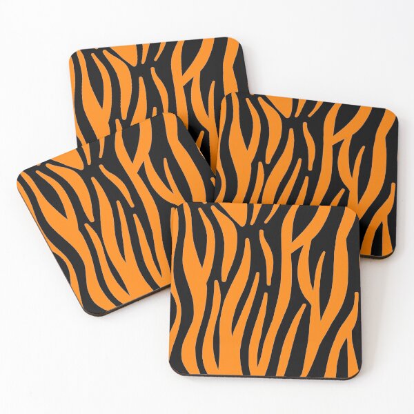 Item preview, Tiger 60s repeat pattern Retro safari orange black designed and sold by ModSupporters.