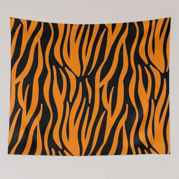 Item preview, Tiger 60s repeat pattern Retro safari orange black designed and sold by ModSupporters.