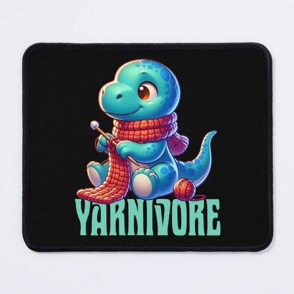 Item preview, Yarnivore - silly knitting dinosaur designed and sold by EvergreenWhimsy.