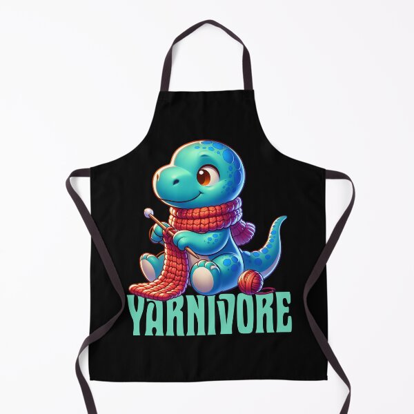 Item preview, Yarnivore - silly knitting dinosaur designed and sold by EvergreenWhimsy.