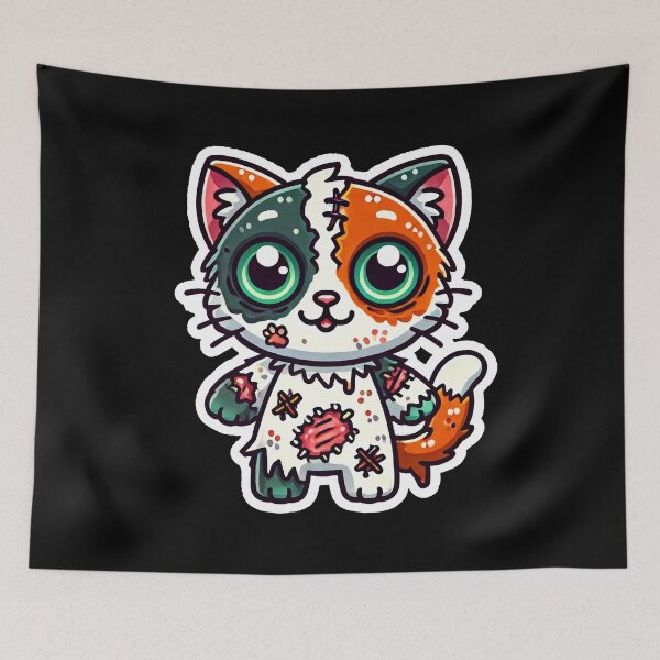 Item preview, Cute Zombie Cat in Halloween costume - Orange kitty Trick-or-treat! designed and sold by Rodim91.