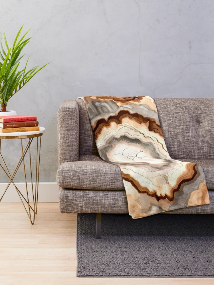 Thumbnail 2 of 6, Throw Blanket, Rustic Geode Pattern designed and sold by BirdsnStuff.