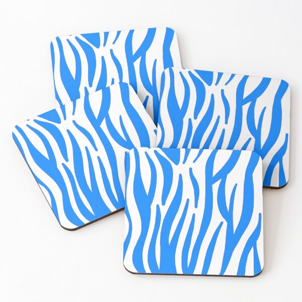 Item preview, Blue white Tiger 60s repeat pattern Retro safari  designed and sold by ModSupporters.