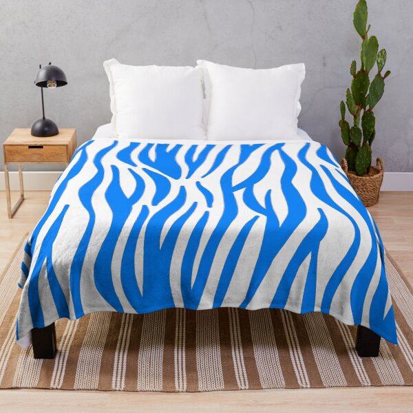 Item preview, Blue white Tiger 60s repeat pattern Retro safari  designed and sold by ModSupporters.