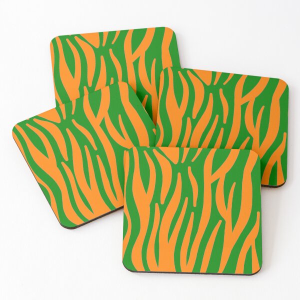 Item preview, Tiger 60s repeat pattern Retro safari orange green designed and sold by ModSupporters.