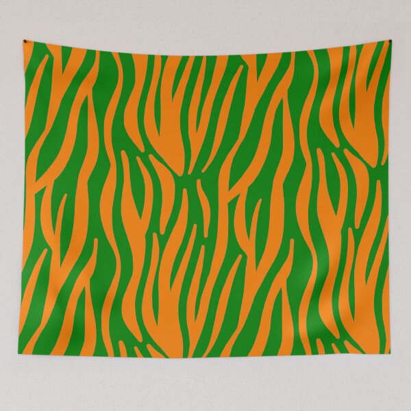 Item preview, Tiger 60s repeat pattern Retro safari orange green designed and sold by ModSupporters.