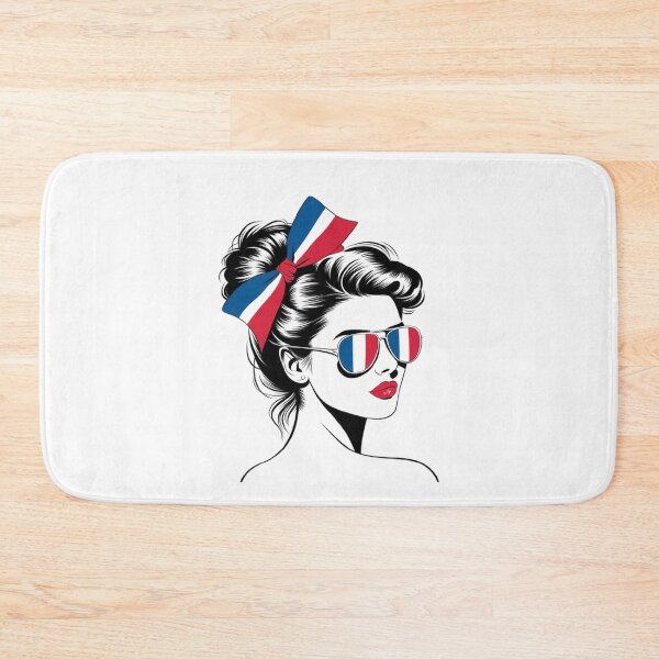 Item preview, French Flag Bun & Aviator Sunglasses T-Shirt: Chic Woman Illustration designed and sold by masteryStore.