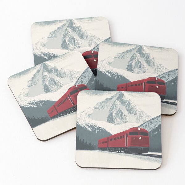 Item preview, Retro Alaska Train Journey with Majestic Mountain Landscape designed and sold by Retro Travel Design.