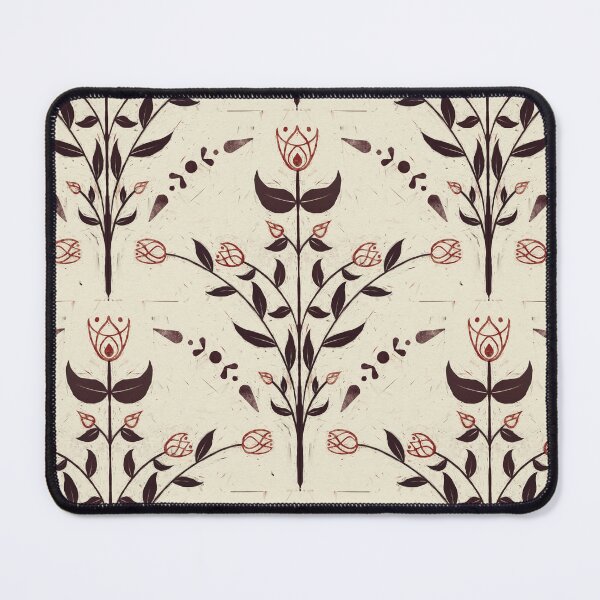 Item preview, Copy of Victorian Linocut Floral Pattern in Dark-pink designed and sold by SketchyHeart.