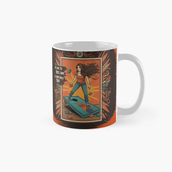 Item preview, Woman Playing Cornhole "In Your Hole TOO!" - Rust designed and sold by JLEmporium.