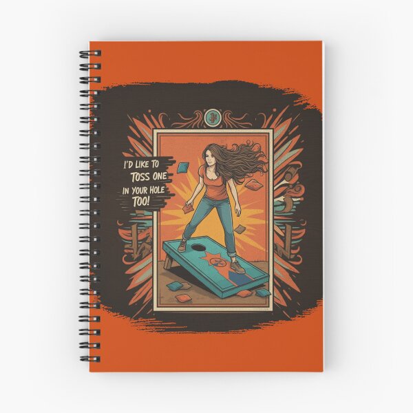 Item preview, Woman Playing Cornhole "In Your Hole TOO!" - Rust designed and sold by JLEmporium.