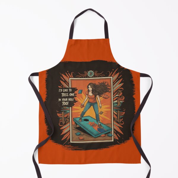 Item preview, Woman Playing Cornhole "In Your Hole TOO!" - Rust designed and sold by JLEmporium.