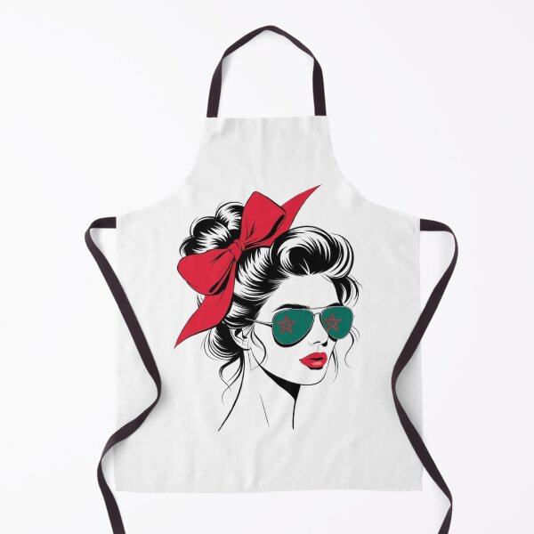 Item preview, Morocco Flag Bun , Aviator Sunglasses T-Shirt ,Chic Woman Illustration designed and sold by masteryStore.