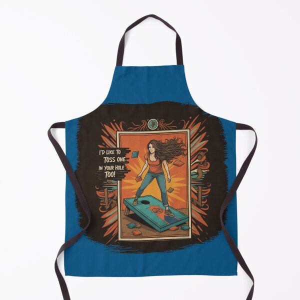 Item preview, Woman Playing Cornhole "In Your Hole TOO!" - Dark Blue designed and sold by JLEmporium.