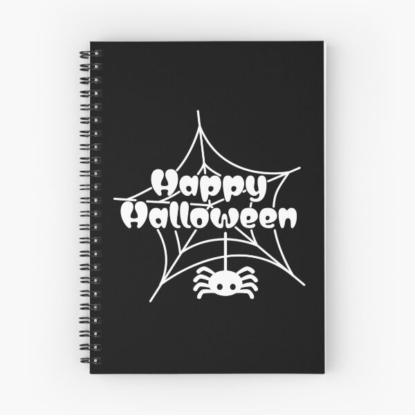 Artikelvorschau, Happy Halloween - Spinne und Netz - schwarz/weiß entworfen und verkauft von SquareKeyStudio.