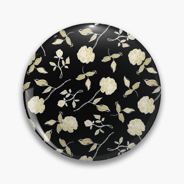 Item preview, Line art white and golden roses seamless pattern on black background designed and sold by PavlinaBFDesign.