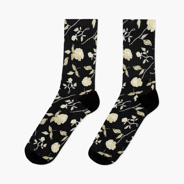 Item preview, Line art white and golden roses seamless pattern on black background designed and sold by PavlinaBFDesign.