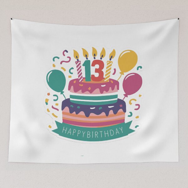 Item preview, Happy 13th Birthday designed and sold by RedCircleArt.
