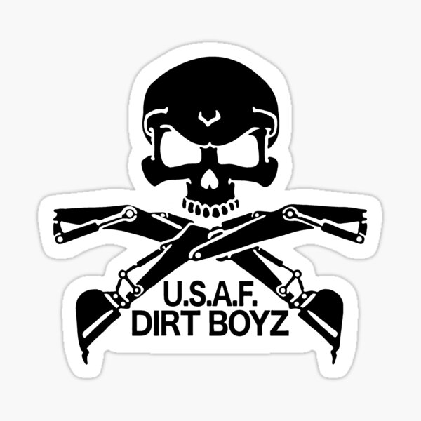 Item preview, USAF DIRTBOYZ sticker  designed and sold by Thea B Creates.