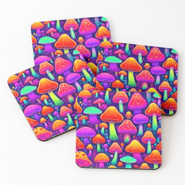 Item preview, Neon Glow Mushroom Forest designed and sold by Health And Fitness Posts e-Store.