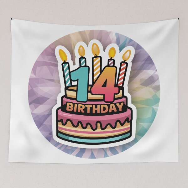 Item preview, Happy 14th Birthday designed and sold by RedCircleArt.