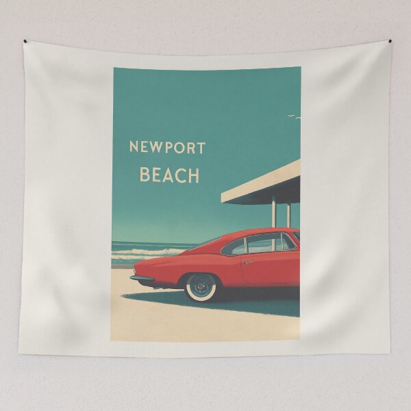 Item preview, Newport Beach Coastal Vintage Vibes designed and sold by Retro Travel Design.