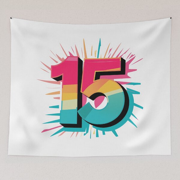 Item preview, Happy 15th Birthday designed and sold by RedCircleArt.