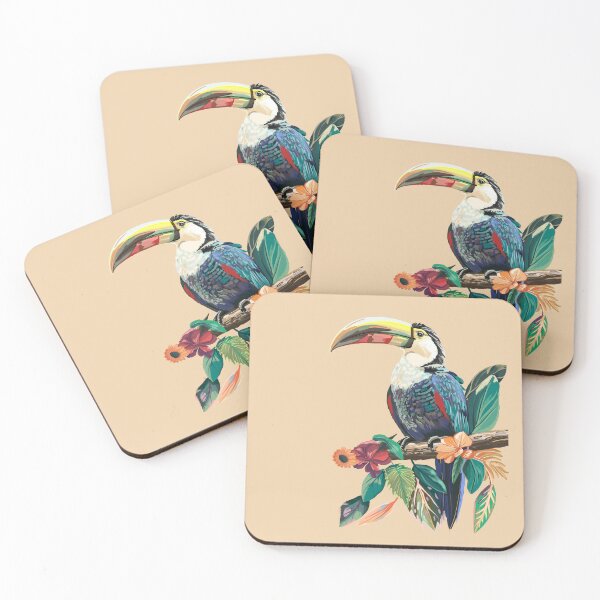 Item preview, Vibrant Toucan Surrounded by Colorful Flowers - A Captivating Tropical Scene Symbolizing Good Fortune designed and sold by Pandositive.
