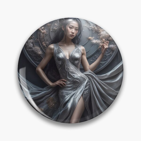 Artikelvorschau, Silbernes Abendkleid entworfen und verkauft von Fantasy-Fashion.