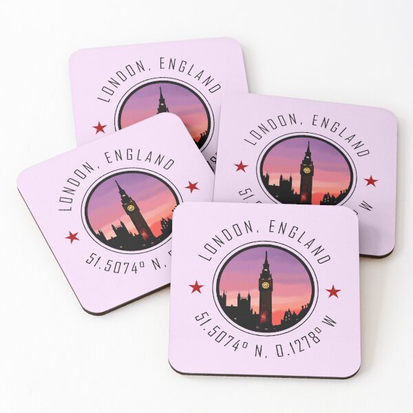 Item preview, London England Graphic with Global Coordinates designed and sold by CustomTravelArt.