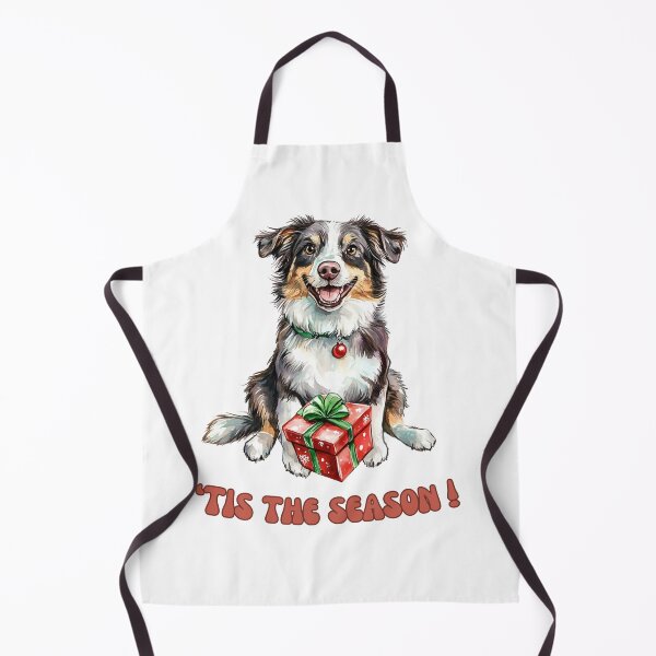Item preview, Australian Shepherd holding Christmas present designed and sold by M1234s.