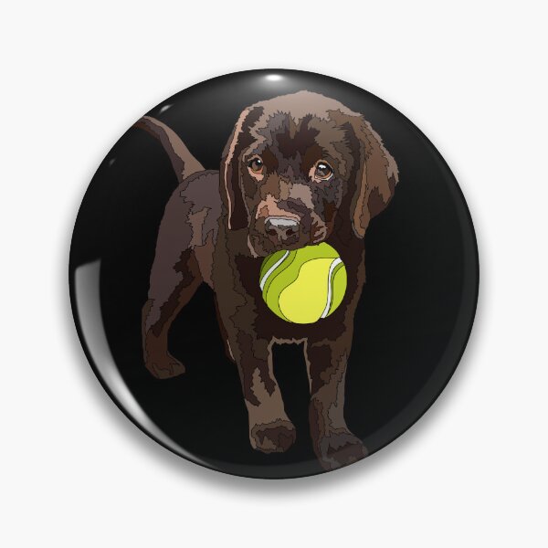 Item preview, A Brown Labrador Puppy With A Tennis Ball designed and sold by Just-Arts-4U.