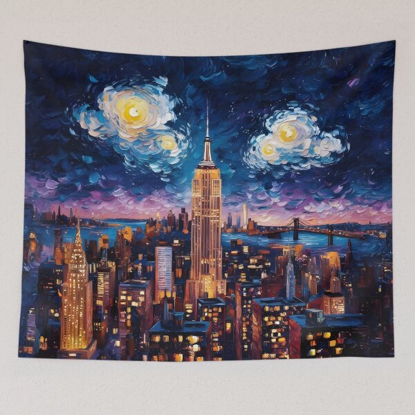 Item preview, Starry Night in New York Van Gogh Style designed and sold by MamaHome.