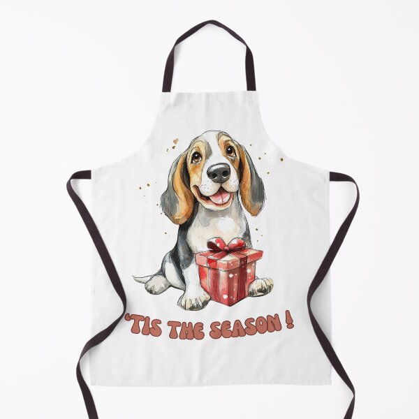 Item preview, Basset Hound dog holding Christmas present designed and sold by M1234s.