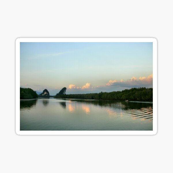 Dusk on the Krabi river Sticker