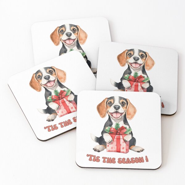 Item preview, Beagle dog holding Christmas present designed and sold by M1234s.