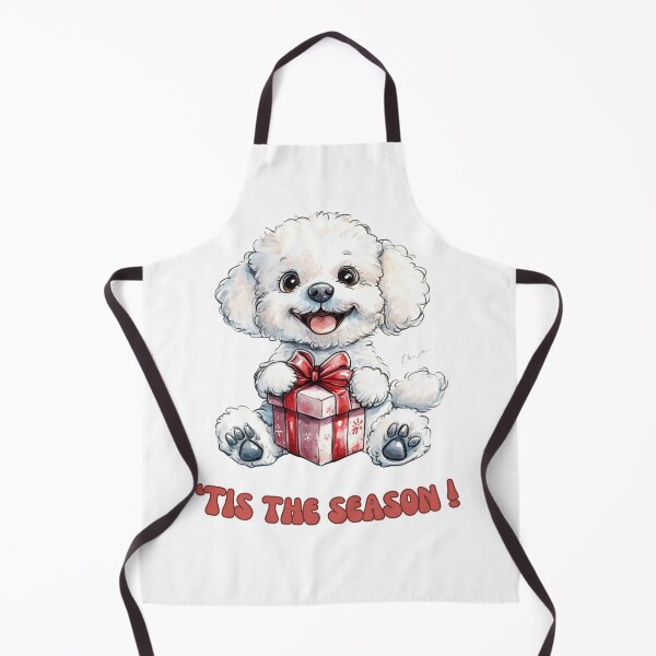 Item preview, Bichon Frise dog holding Christmas present designed and sold by M1234s.