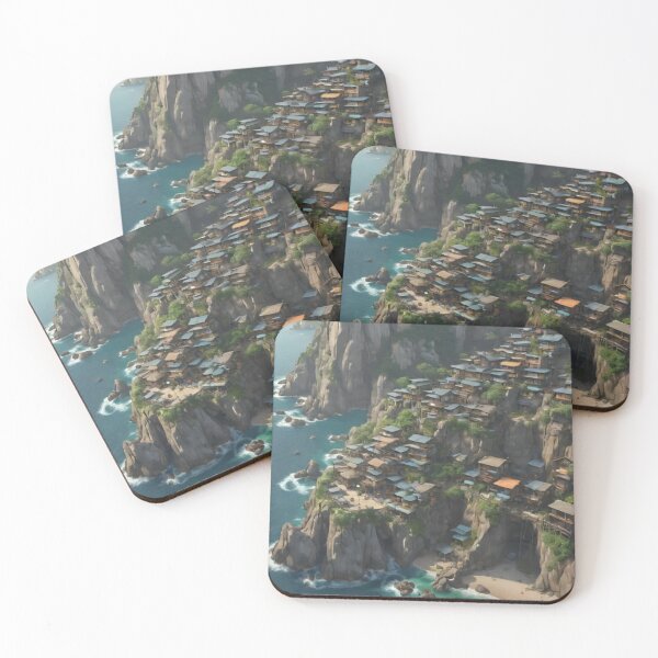 Item preview, Steep Sea Cliffs of a Coastal Village designed and sold by rajasekhark.