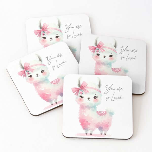 Item preview, Cute Boho Pastel Watercolor Llama - You're So Loved designed and sold by MeroroGraphics.