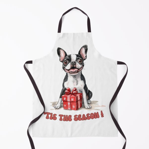 Item preview, Boston Terrier dog holding Christmas present designed and sold by M1234s.