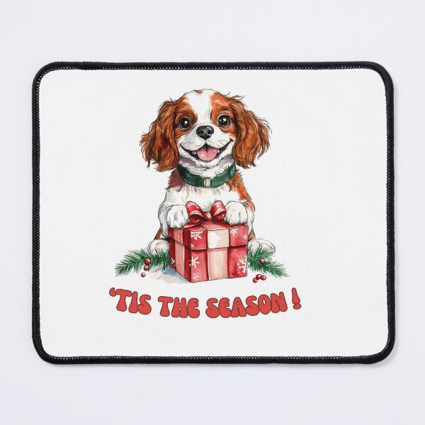 Item preview, Cavalier King Charles dog holding Christmas present designed and sold by M1234s.