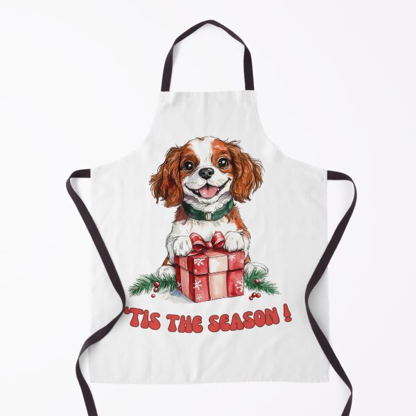Item preview, Cavalier King Charles dog holding Christmas present designed and sold by M1234s.
