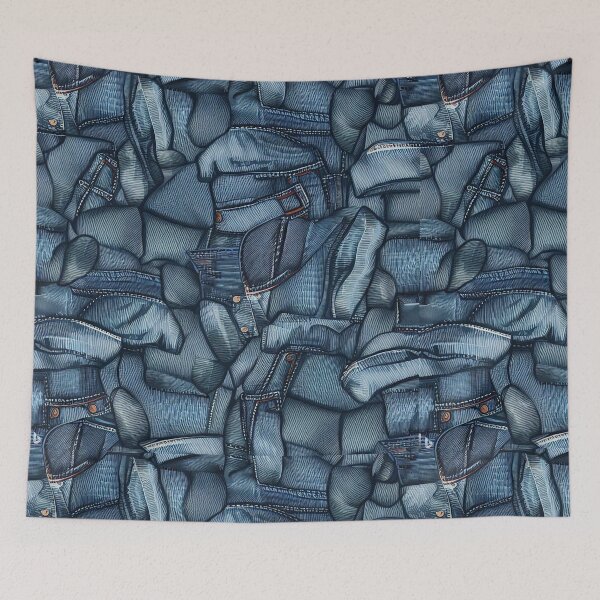 Item preview, Stylish Denim Print with Textured Finish designed and sold by communedesigns.
