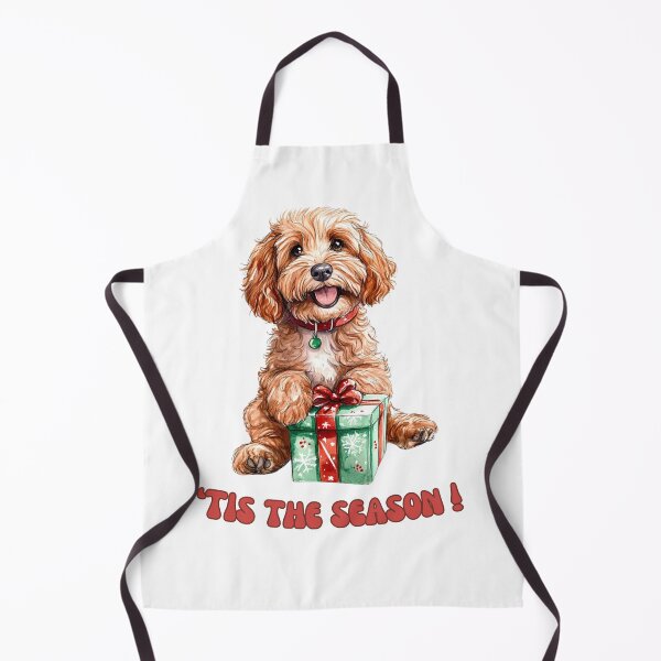 Item preview, Cavapoo dog holding Christmas present designed and sold by M1234s.